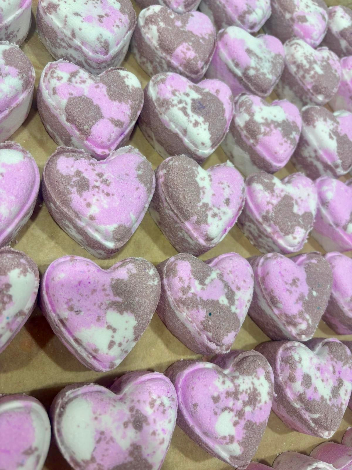Fizzy Love Heart Bath Bombs With Hidden Colour