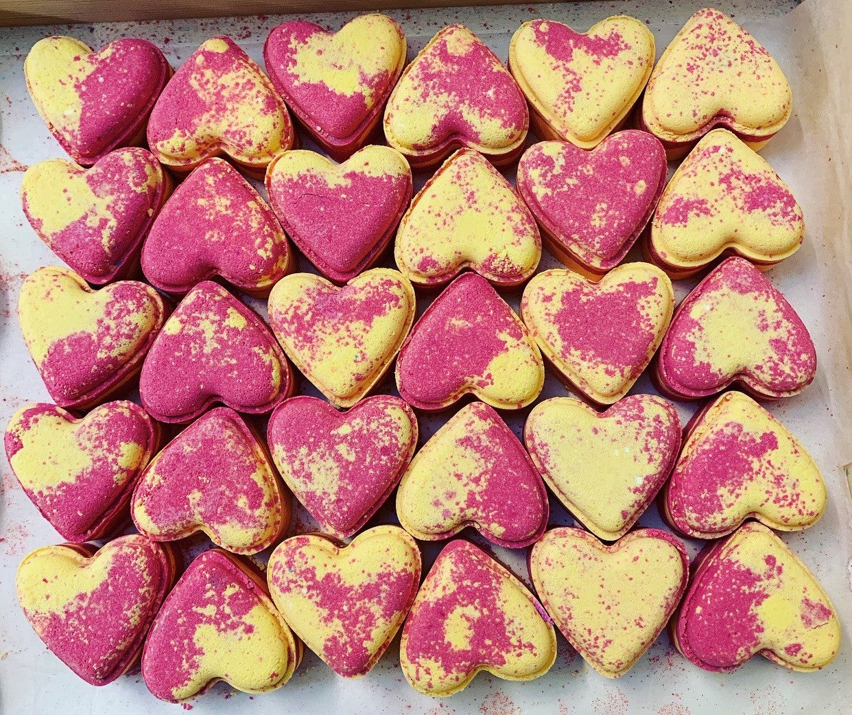 Fizzy Love Heart Bath Bombs With Hidden Colour
