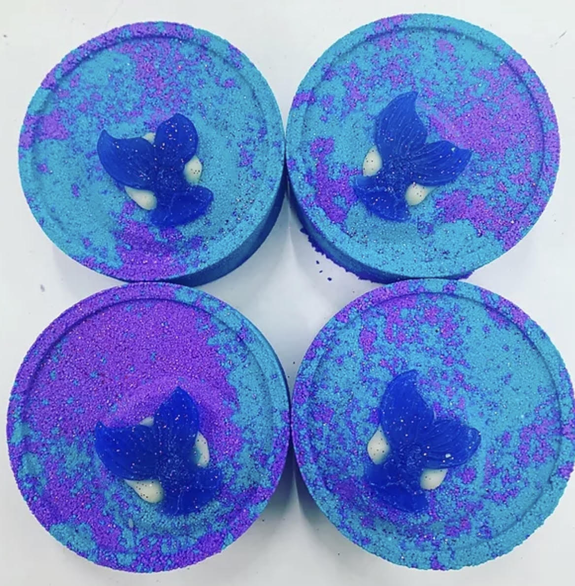 Jumbo Disc Bath Bombs With Soap Topper - Multiple Scents -Handmade With Sweet Almond Oil