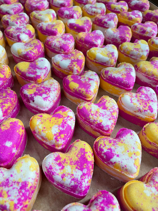 Fizzy Love Heart Bath Bombs With Hidden Colour