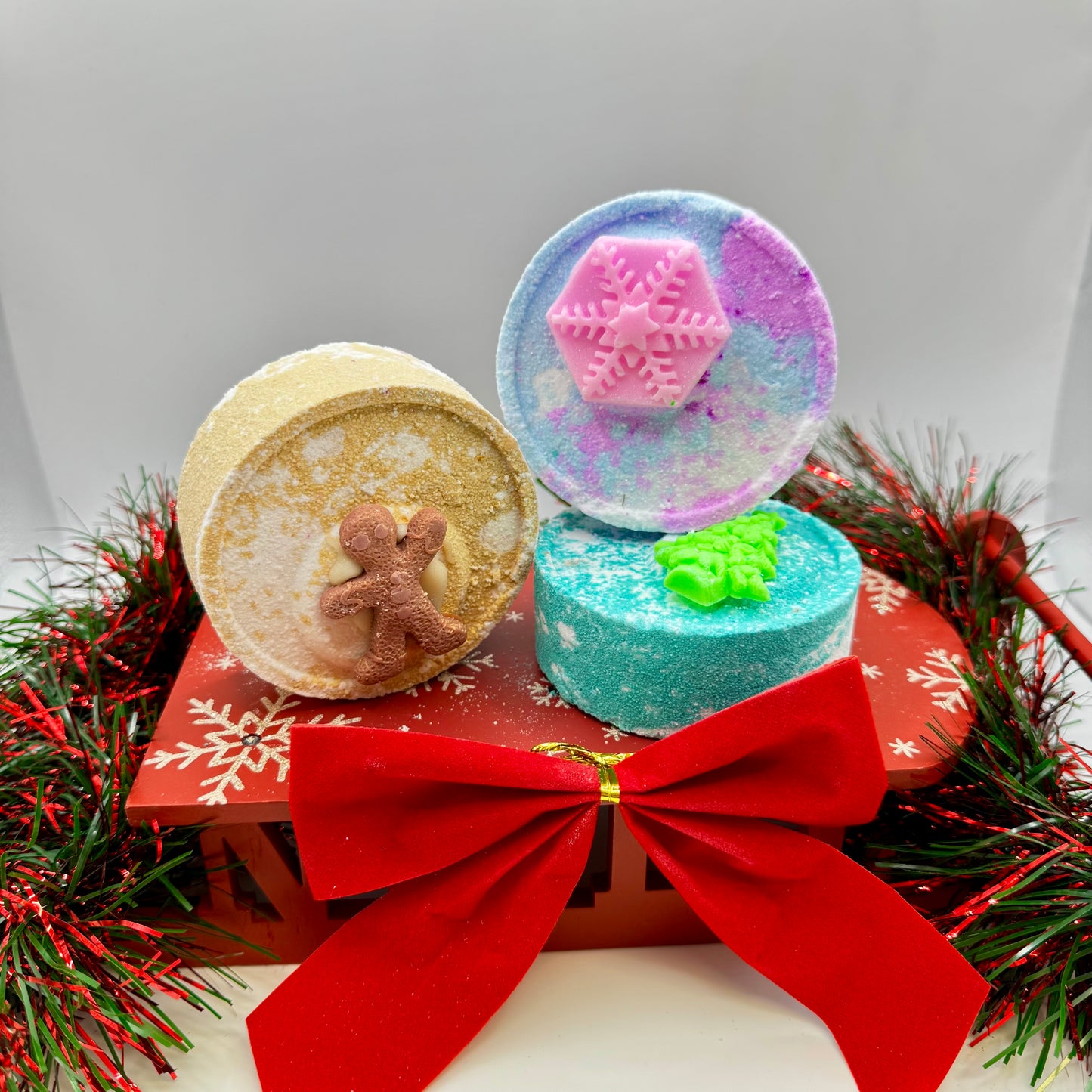 Jumbo Disc Bath Bombs With Soap Topper - Multiple Scents -Handmade With Sweet Almond Oil