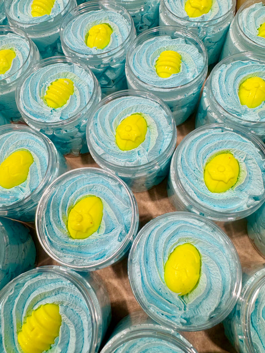 limited edition chocolate scented Easter whipped soap, vegan, handmade and cruelty free